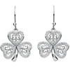 Platinum Plated White Shamrock Earrings Swarovski