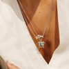 Turtle Necklace Mother & Baby With Crystals