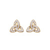 14KT Gold Vermeil Stud Trinity Knot Earrings Adorned with White Cubic Zirconias