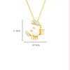 14KT Gold Vermeil Pearl Crab Necklace with White Cubic Zirconia