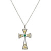 Trinity Knot Emerald and Diamond Celtic Cross