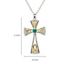 Trinity Knot Emerald and Diamond Celtic Cross