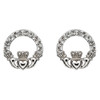 Claddagh Stud Earrings Adorned With Crystals