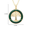14KT Gold Vermeil Malachite Celtic Tree of Life Pendant