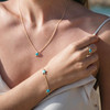 14K Gold Vermeil Mini Starfish Bracelet With Turquoise