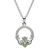 Claddagh Birthstone August Pendant Adorned With Crystal
