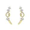 14kt Gold Vermeil Claddagh Earrings with Triple White Sapphires