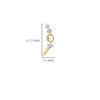 14kt Gold Vermeil Claddagh Earrings with Triple White Sapphires