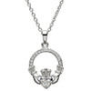 Claddagh Birthstone April Pendant Adorned With Crystal