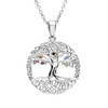 Platinum Plated Tree of Life Multi Colour Pendant Swarovski