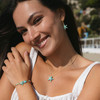14K Gold Vermeil Starfish Necklace Turquoise and Lab Sapphire