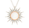 Sterling Silver Mother of Pearl Sun Pendant with White Crystals and Rose Gold