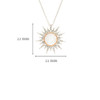 Sterling Silver Mother of Pearl Sun Pendant with White Crystals and Rose Gold