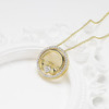 14kt Gold Vermeil Claddagh Necklace with White Sapphires