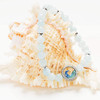 Sterling Silver Aquamarine Wave Stretchy Bracelet with Crystals