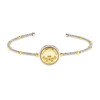 Sterling Silver Claddagh Bangle with Gold-Plated Medallion