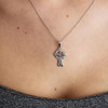Stone Set Trinity Knot Sterling Silver Celtic Cross Necklace
