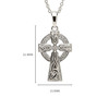 Stone Set Trinity Knot Sterling Silver Celtic Cross Necklace