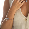 Sterling Silver Pearl with Sapphire Crystal Star Fish Bangle