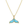 14K Gold Vermeil Mini Whale Tail Necklace With Turquoise
