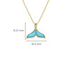 14K Gold Vermeil Mini Whale Tail Necklace With Turquoise