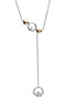 Twin Sterling Silver Claddagh Rose Lariat Style Necklace