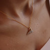 14K Gold Vermeil Whale Tail Necklace with Cubic Zirconias