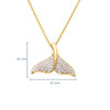14K Gold Vermeil Whale Tail Necklace with Cubic Zirconias