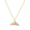 14K Gold Vermeil Whale Tail Necklace with Cubic Zirconias