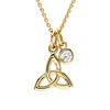 14K Gold and Lab Diamonds Trinity Necklace