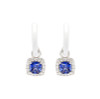 Sterling Silver Tanzanite CZ with white Enamel Earrings