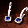 Sterling Silver Tanzanite CZ with white Enamel Earrings