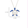 Sterling Silver Pearl Sea Turtle Necklace with Sapphire Crystals