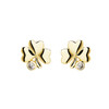 14kt Gold and Lab Diamonds Shamrock Earrings