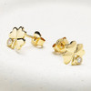 14kt Gold and Lab Diamonds Shamrock Earrings