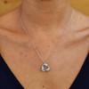 Three Dolphins Necklace in Aqua Crystals