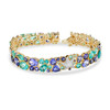 14kt Gold Lab Pariba Sapphire and Diamond Starfish Bracelet