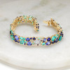 14kt Gold Lab Pariba Sapphire and Diamond Starfish Bracelet