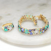 14kt Gold Lab Pariba Sapphire and Diamond Starfish Bracelet