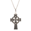 Sterling Silver Unisex Celtic Cross 20" Spiga Pendant