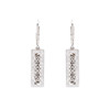 Sterling Silver Celtic Ingot Earrings with White Crystals