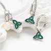 Sterling Silver Trinity Necklace with Pearl and Green Crystals