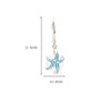 Sterling Silver Pearl with Aqua Crystal Star Fish Earrings