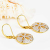 14K Gold Vermeil Sand Dollar Earrings with Cubic Zirconias