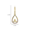 14KT Gold Vermeil Tear Drop Trinity Knot Earrings Studded with White Cubic Zirconias