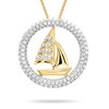14kt Gold Lab Diamond Sail Boat Necklace