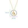 14kt Gold Lab Diamond Sail Boat Necklace