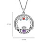 Three Stone Family Claddagh Pendant