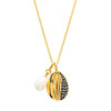 14k Gold Vermeil Blue Lab Grown Sapphire Cowrie Shell Necklace
