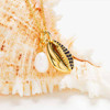14k Gold Vermeil Blue Lab Grown Sapphire Cowrie Shell Necklace